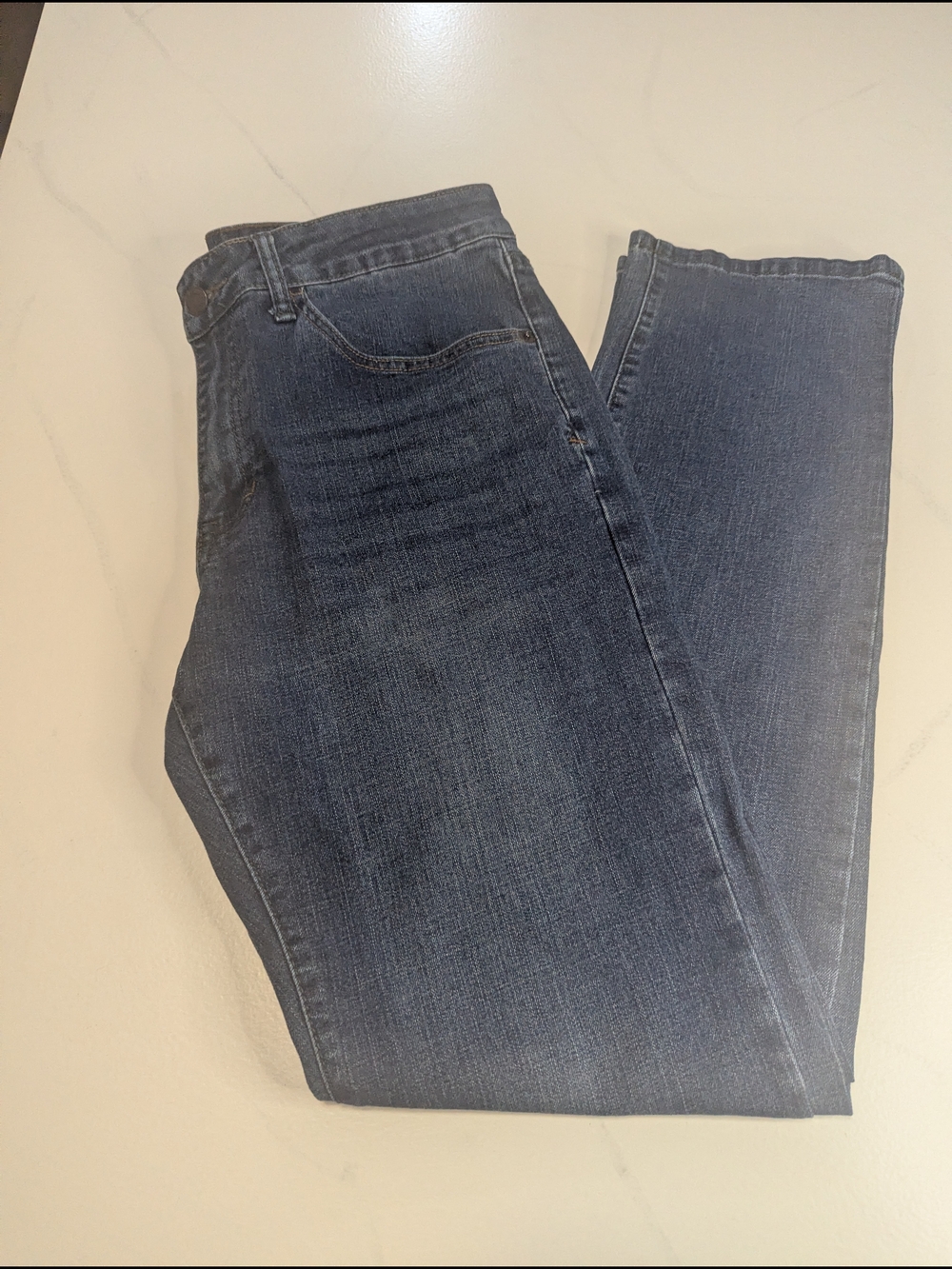 IZOD Comfort Stretch Men's Straight Fit Jeans 34 x 32 Blue Medium Dark Wash